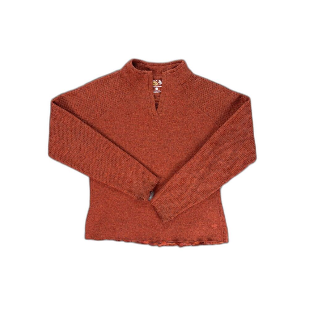 Mountain Hardwear Parafin Pullover Sweater Womens Large Wool Blend Rust Outdoor